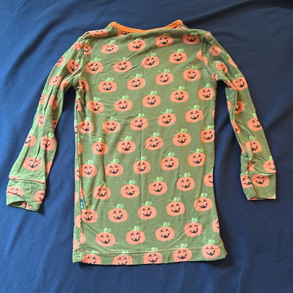 Kickee pants size 4t pumpkin 🎃 pjs 2 piece long sleeve top and pants - Picture 2 of 5